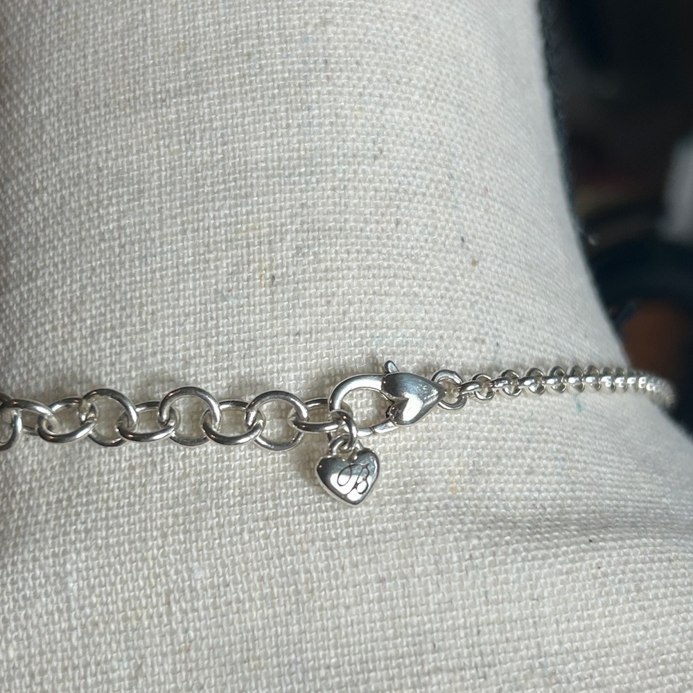 Brighton Infinity Tassel Necklace Silver Plated Clear Crystals 18” Retired - Picture 6 of 14